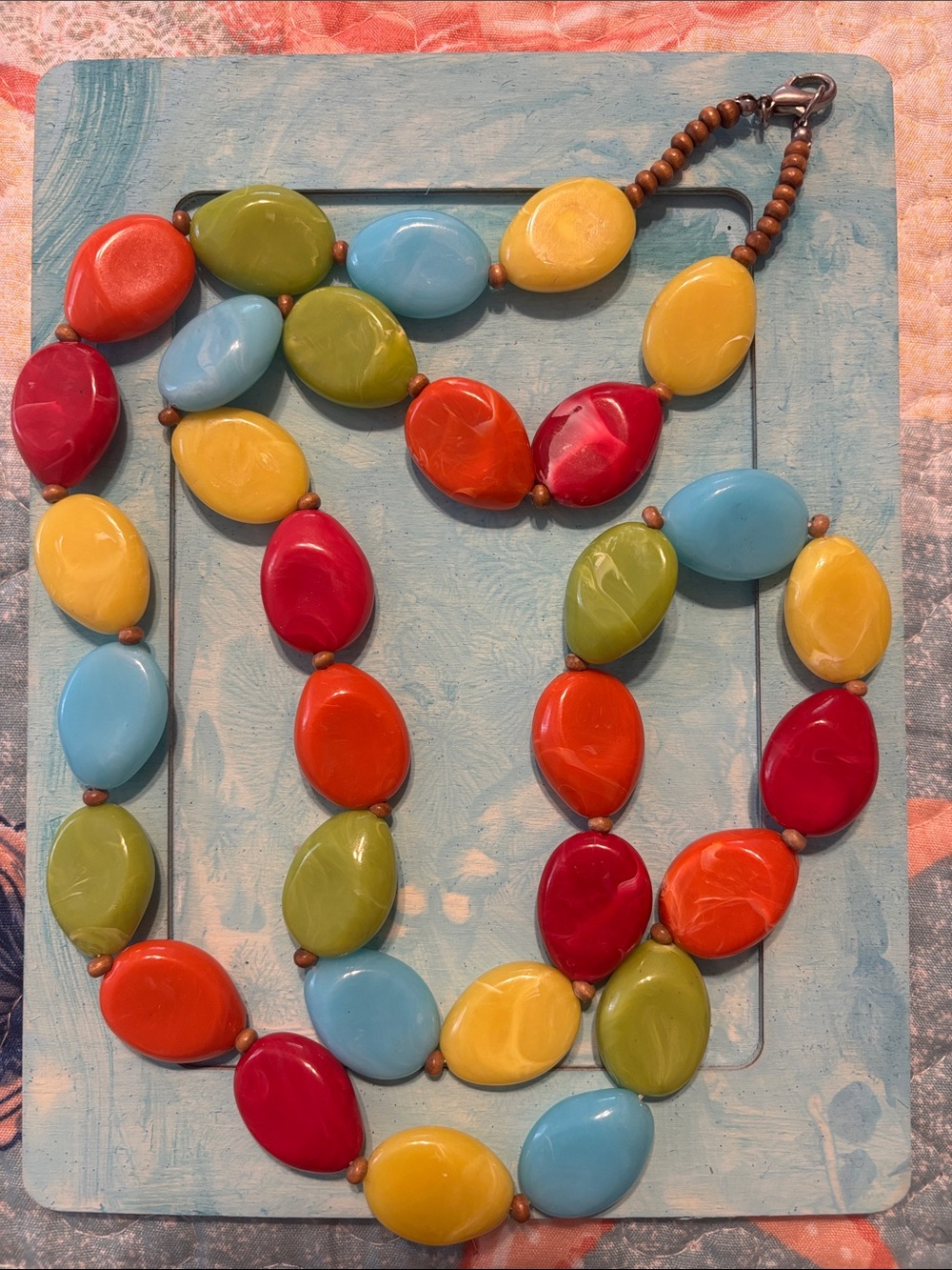 Colorful Multicolor Bead Statement Necklace